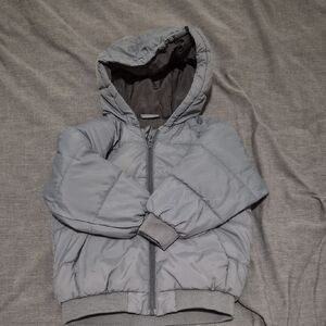 Zara Kids Gray Puffer Jacket with Hood
